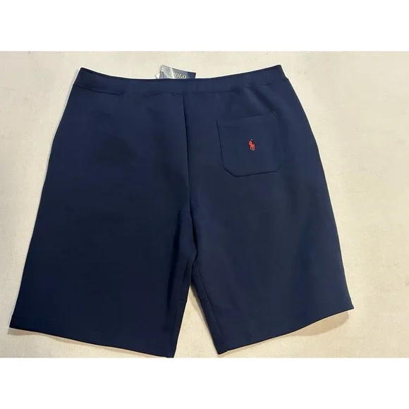 NWT POLO Ralph Lauren Navy Logo Double-Knit 12" Inseam Shorts Multi PonyXXL T - Picture 7 of 13